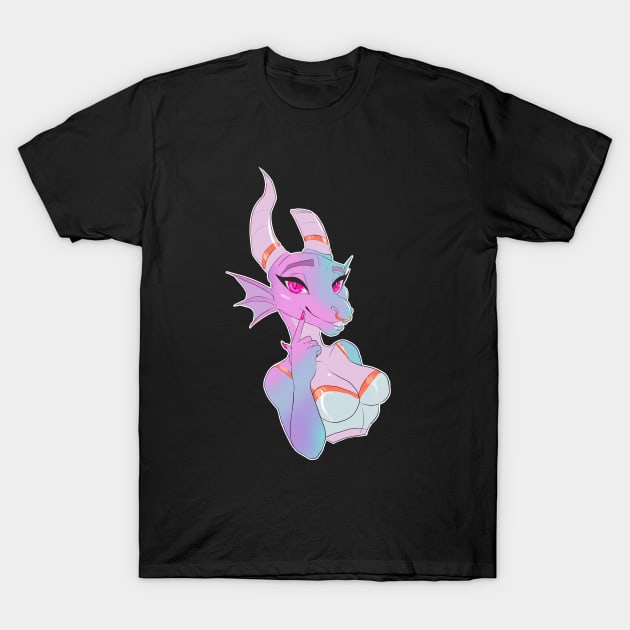 Holographic Dragon Girl T-Shirt by Annaklava